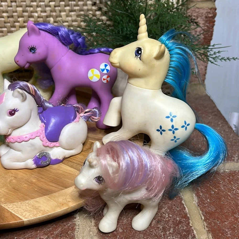 Vintage Set of 9 Pony Unicorn Toy Set 1983 -2003